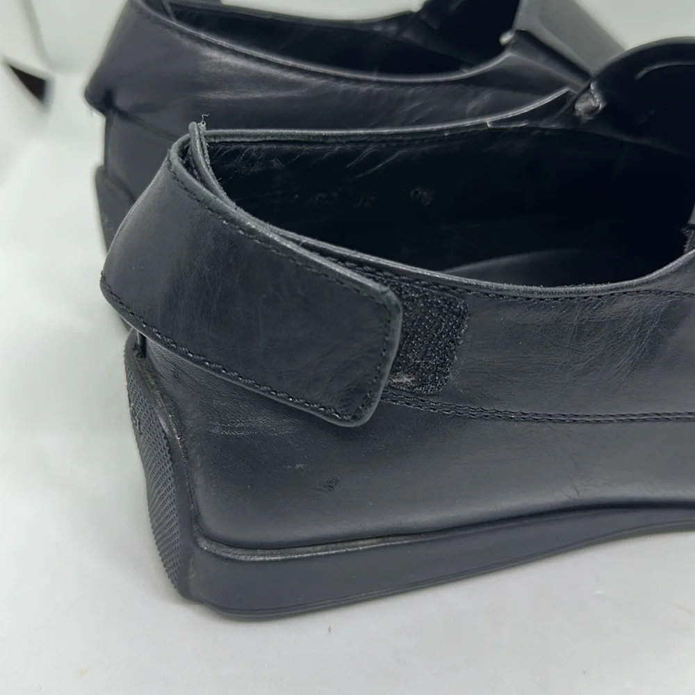 GUCCI shoes black leather loafer slip on flats size 9.5 Luxury comfort - Picture 6 of 13